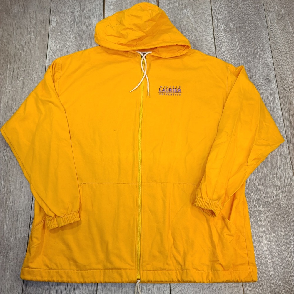 Barbarian Wilfrid Laurier University Jacket Mens Large Yellow Full Zip Hooded